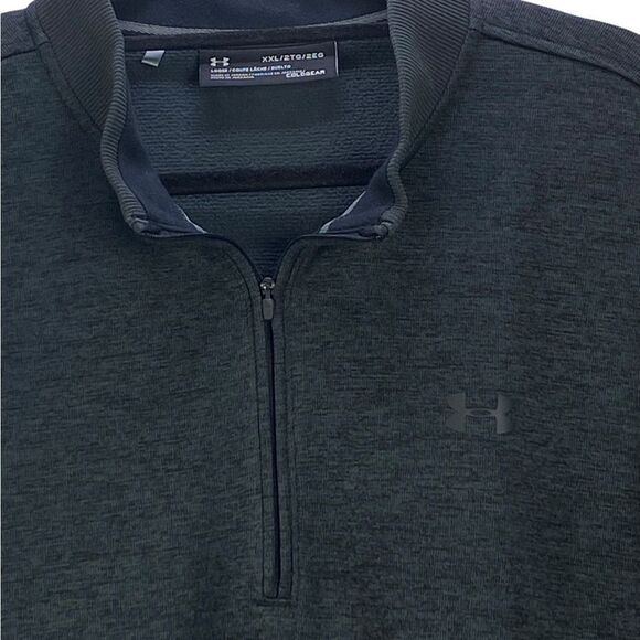 Under Armour Mens Sz XXL Carbon Heather Grey ColdGear Fleece ¼ Zip Storm Sweater - Picture 2 of 5